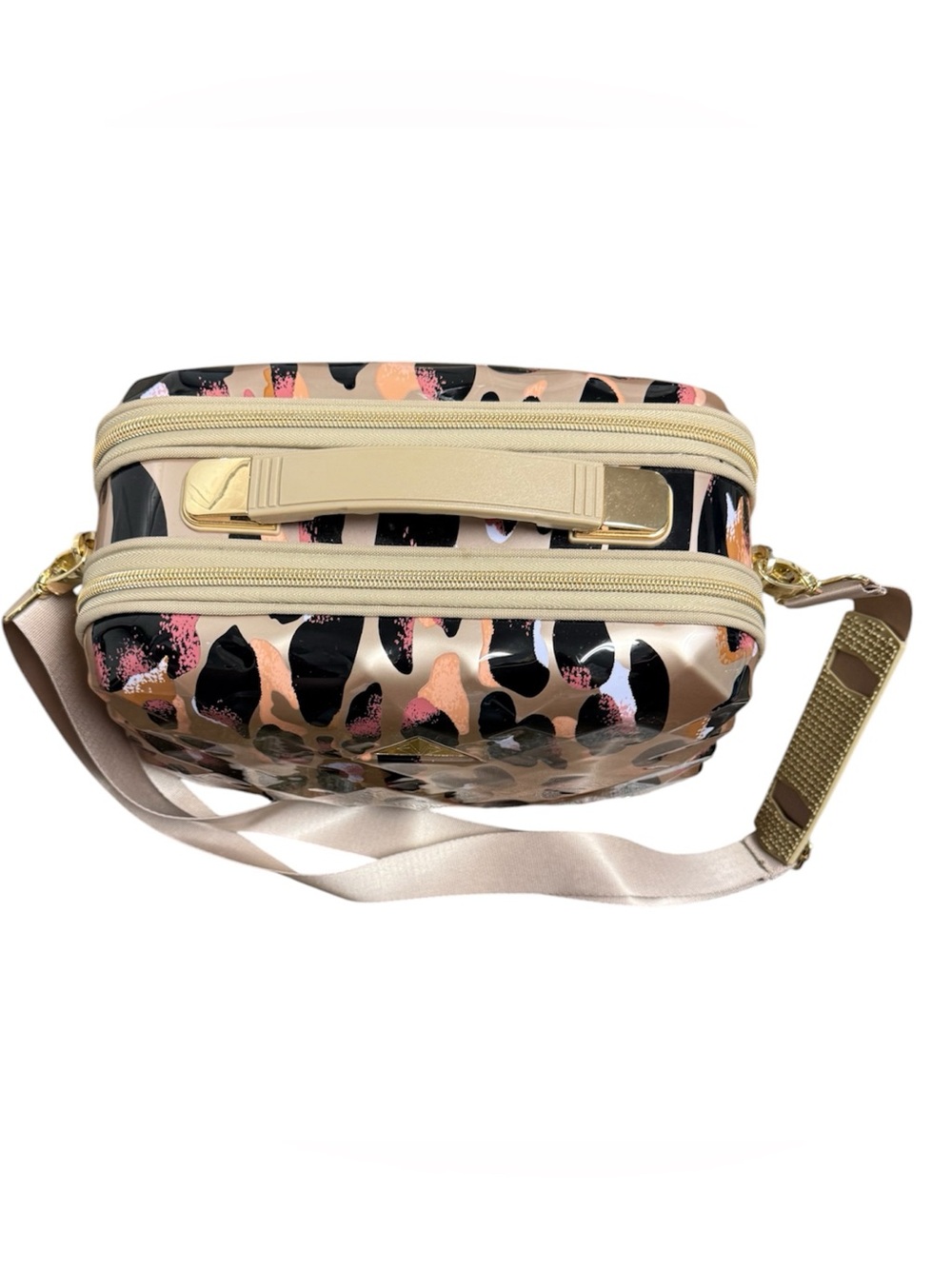 Triforce Beige Leopard Print Travel Crossbody Bag with Adjustable Strap - Picture 7 of 9